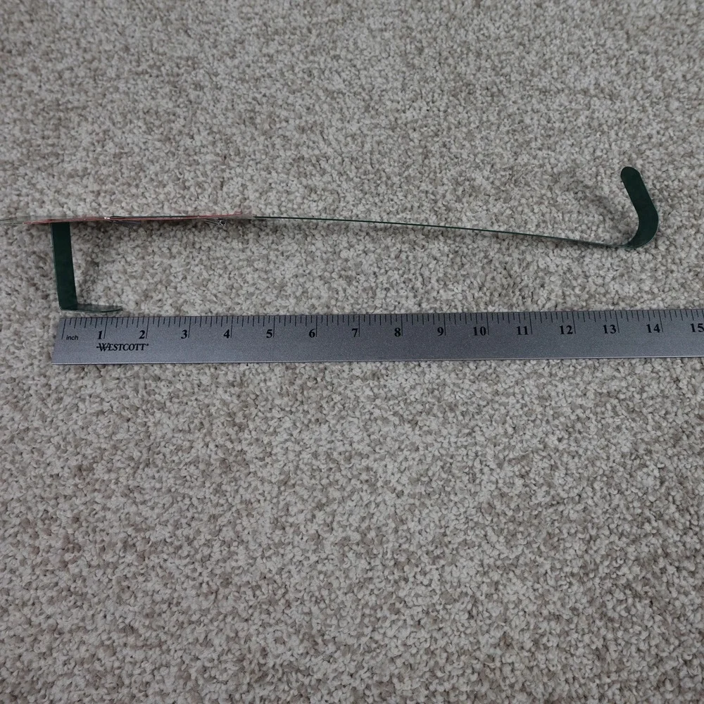 Christmas House Green Metal Wreath Hanger Over The Door Holiday Decor 14.5 Inch